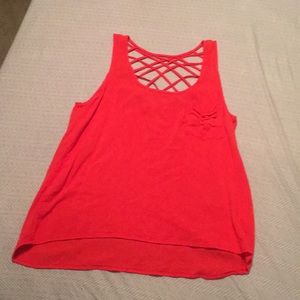 Orange Cross Back Tank Top